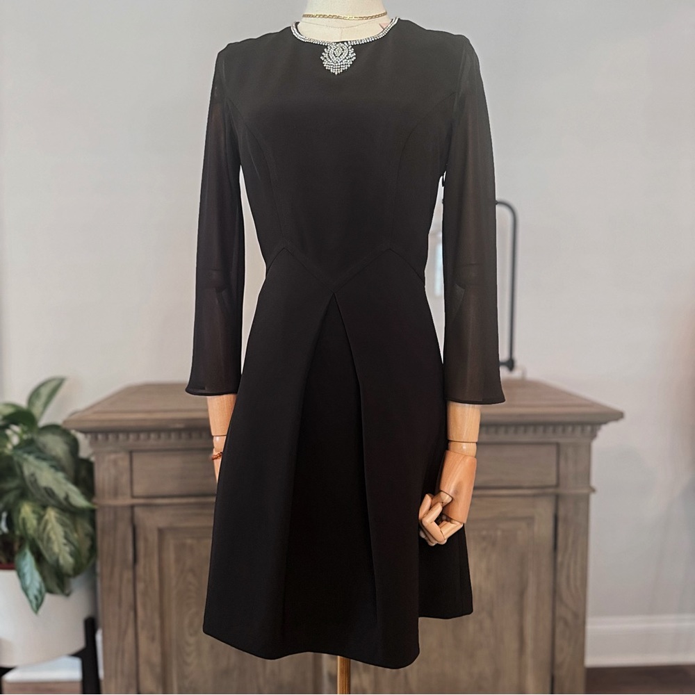 Ted Baker Black Haswell Dress with Embellished Neckline